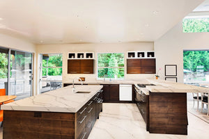 Image Title Nice, shiny, comfortable  and modern kitchen design by our company. We can design, fabricate and install your dreams kitchen.