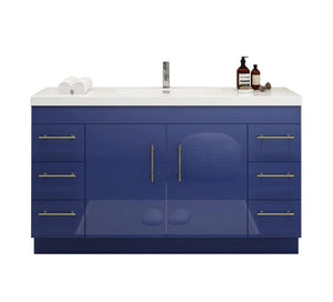 INNOV-Elena 48" Glossy Night Blue, Freestanding Vanity, With Reinforced Acrylic Sink Top