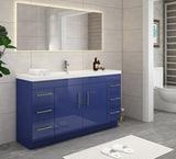 INNOV-Elena 48" Glossy Night Blue, Freestanding Vanity, With Reinforced Acrylic Sink Top