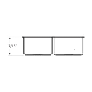 Image Title Layout of deep Undermount Double Bowl  Overall Size: 32 x 21 x 9-7/16 in  Bowl Size: 14-3/16 x 16-15/16 x 9-7/16 in