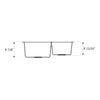 Granite Sink 60/40 Layout Undermount Double Bowl  Overall Size: 32 x 21 x 9-7/8 in  Left Bowl Size: 16-1/2 x 18-1/2 x 9-7/8 in  Right Bowl Size: 12-9/16 x 16-1/2 x 8-11/16  Material: Granite + PMMA