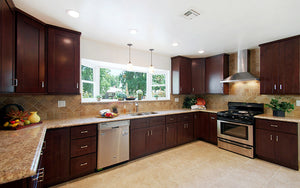 Image Title Beech Espresso (kitchen cabinet)- granite top and metallic handles