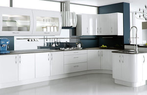 Nice, shiny, comfortable  and modern kitchen design by our company. We can design, fabricate and install your dreams kitchen.