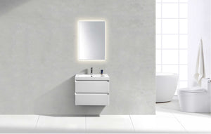 30 inch White wall  mount, white top vanity.
